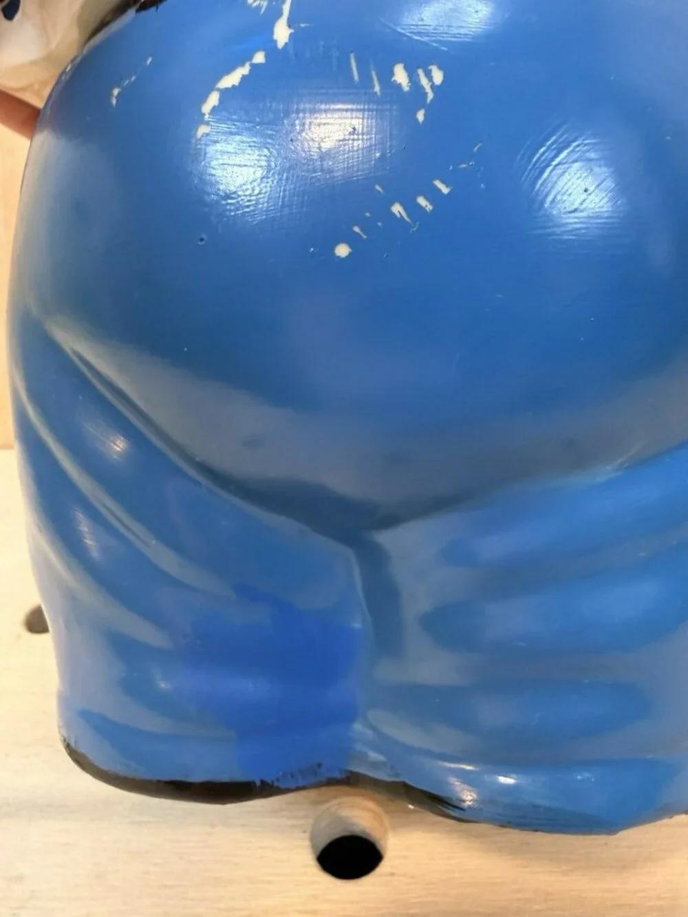 Vintage 1940's Shawnee Pottery Smiley Pink Pig Cookie Jar Blue Scarf Pants RARE